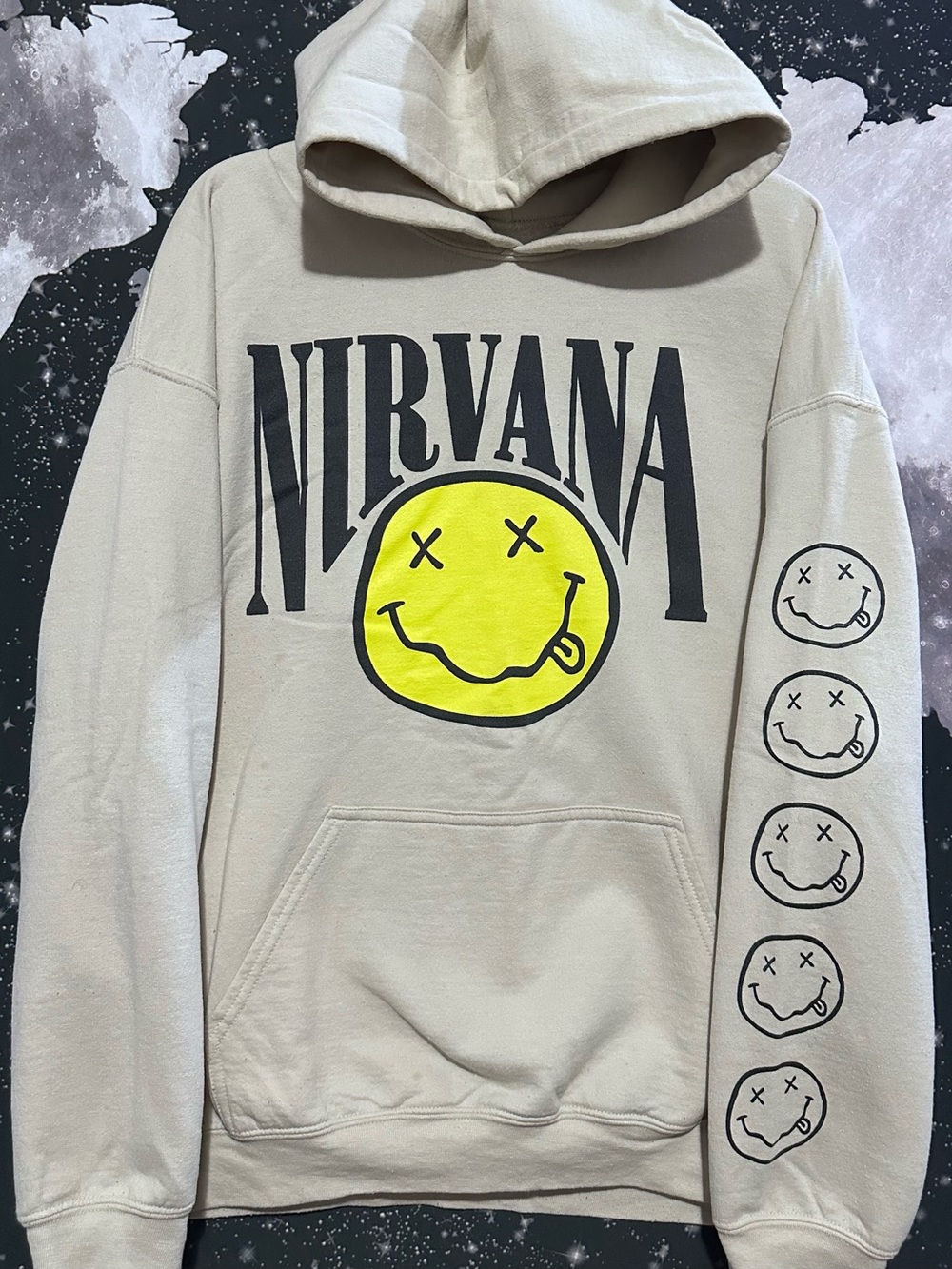 Nirvana Rock Band Smiley Face Logo Hoodie
